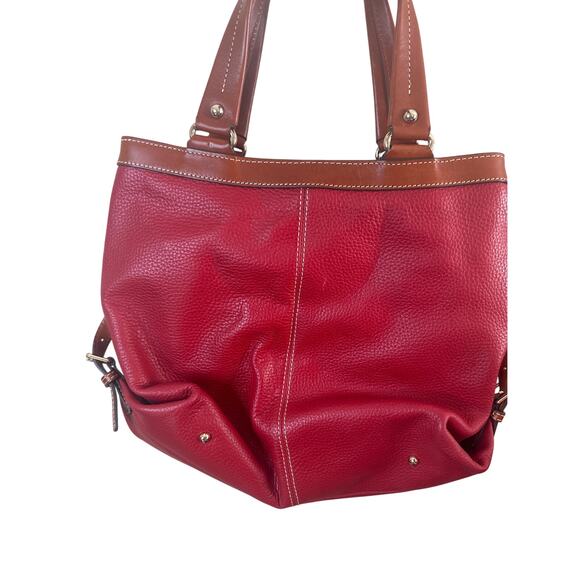 Dooney & Bourke Pebble Leather Small Sara Bag Red - Picture 4 of 6